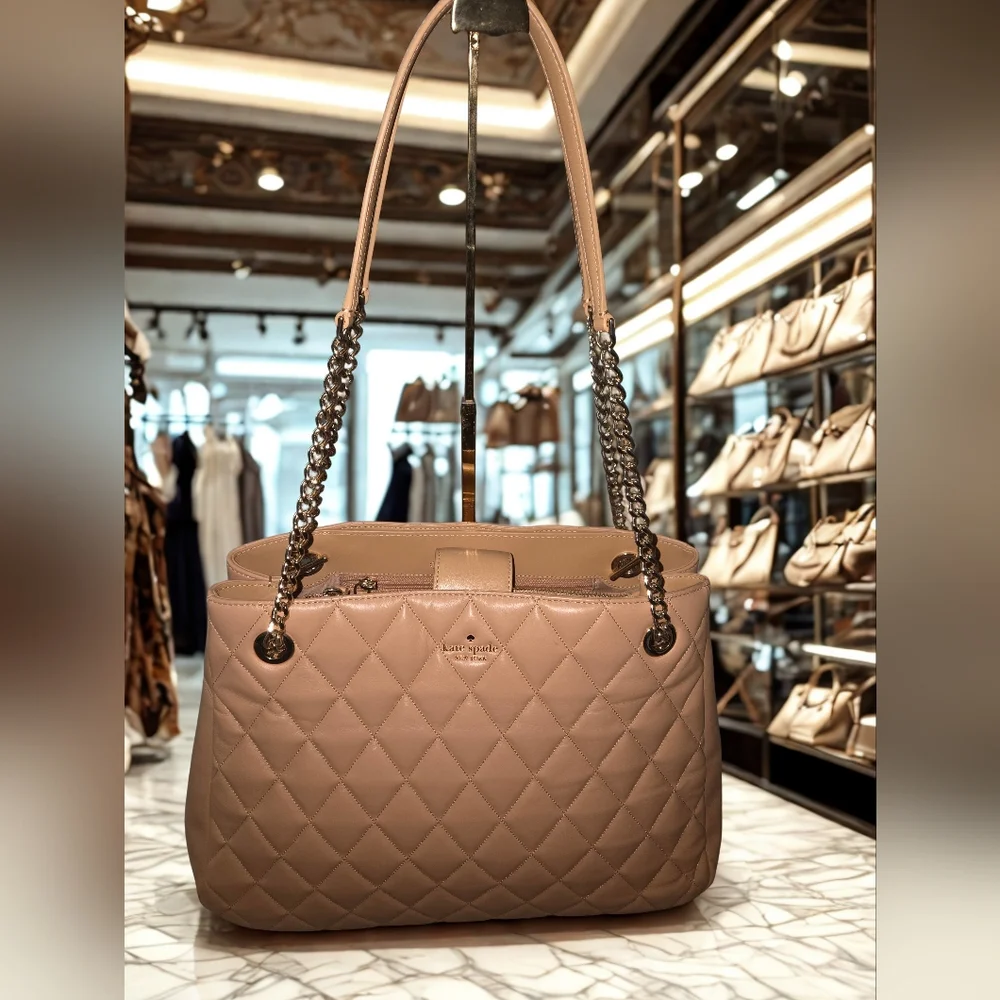 Kate Spade Carey Quilted Tote In Tiramisu - Picture 1 of 8